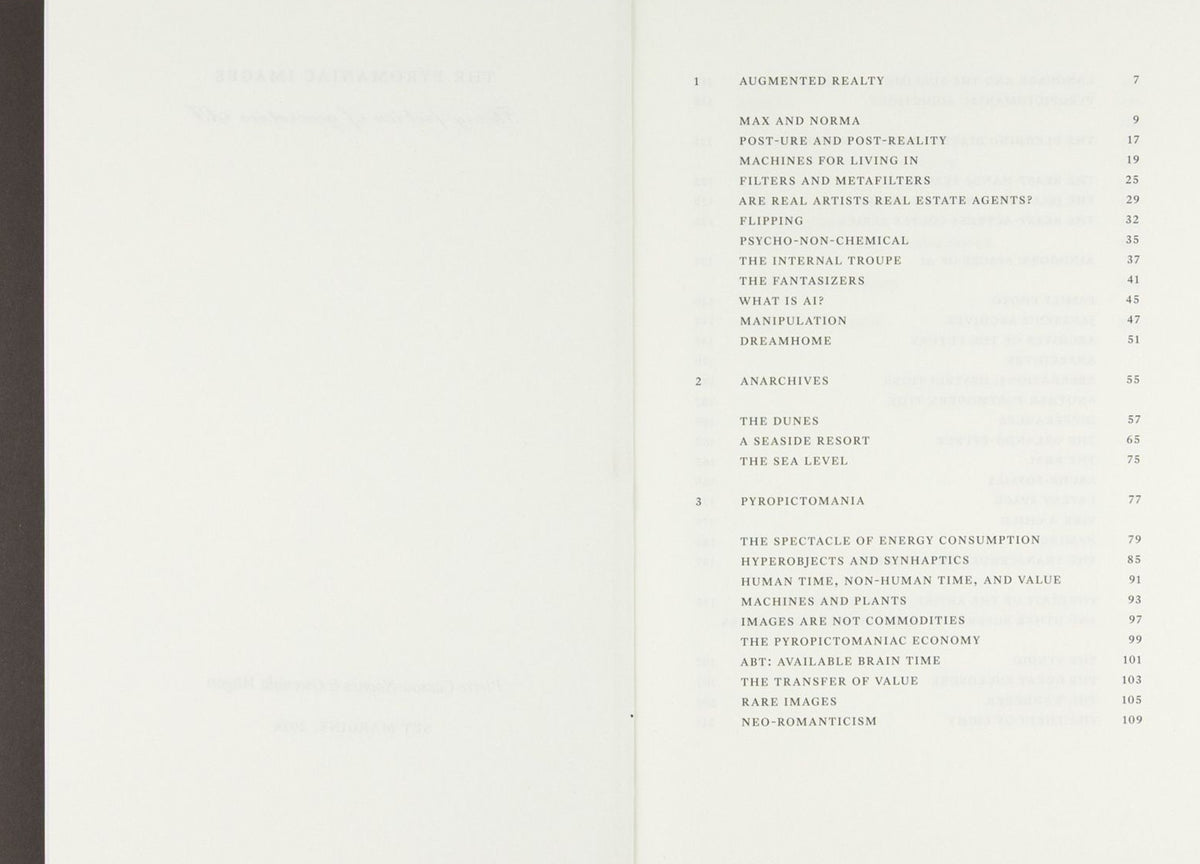 Pierre Cassou-Noguès & Gwenola Wagon — The Pyromaniac Images: Theory-Fiction of Generative AI, inside pages 1