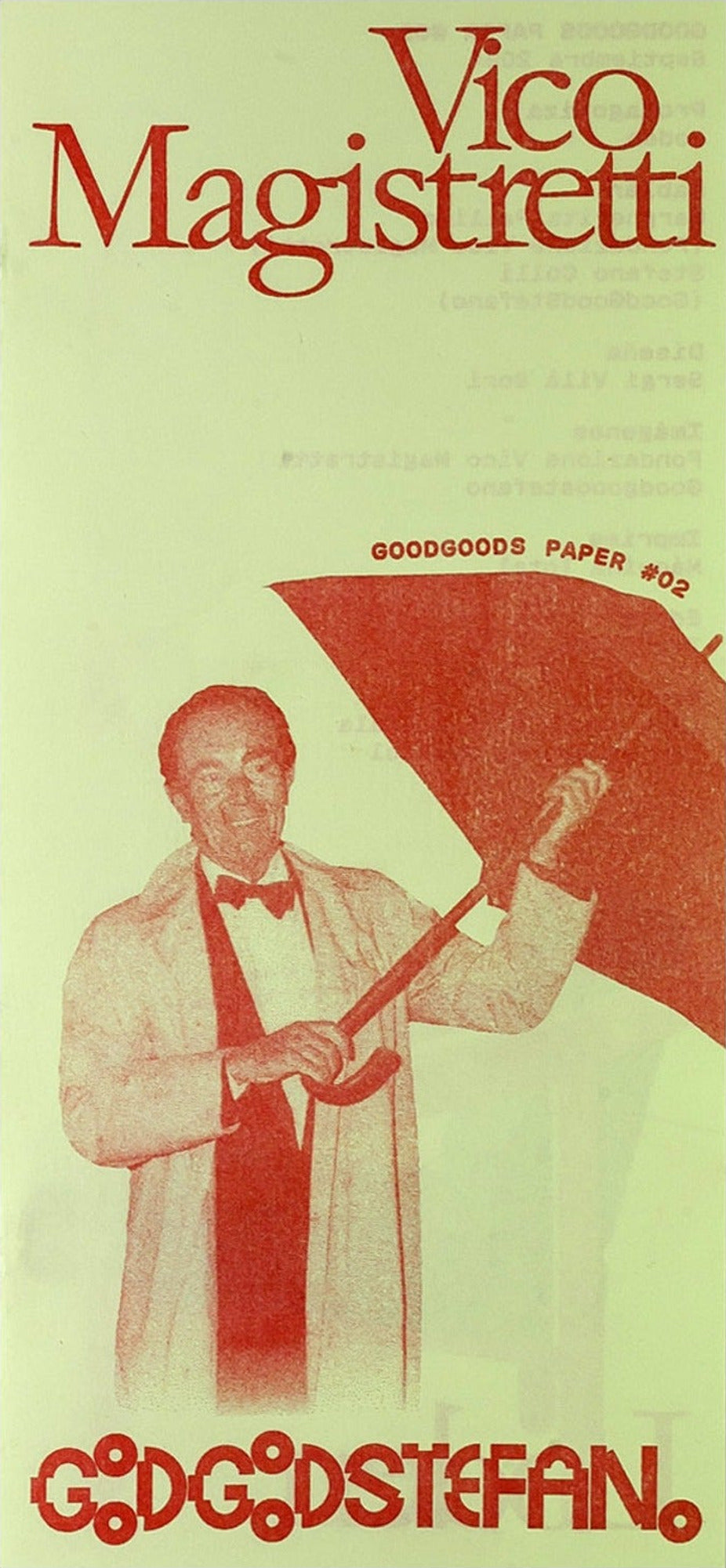 GoodGoodsPaper — Issue 2, Vico Magistretti, front cover