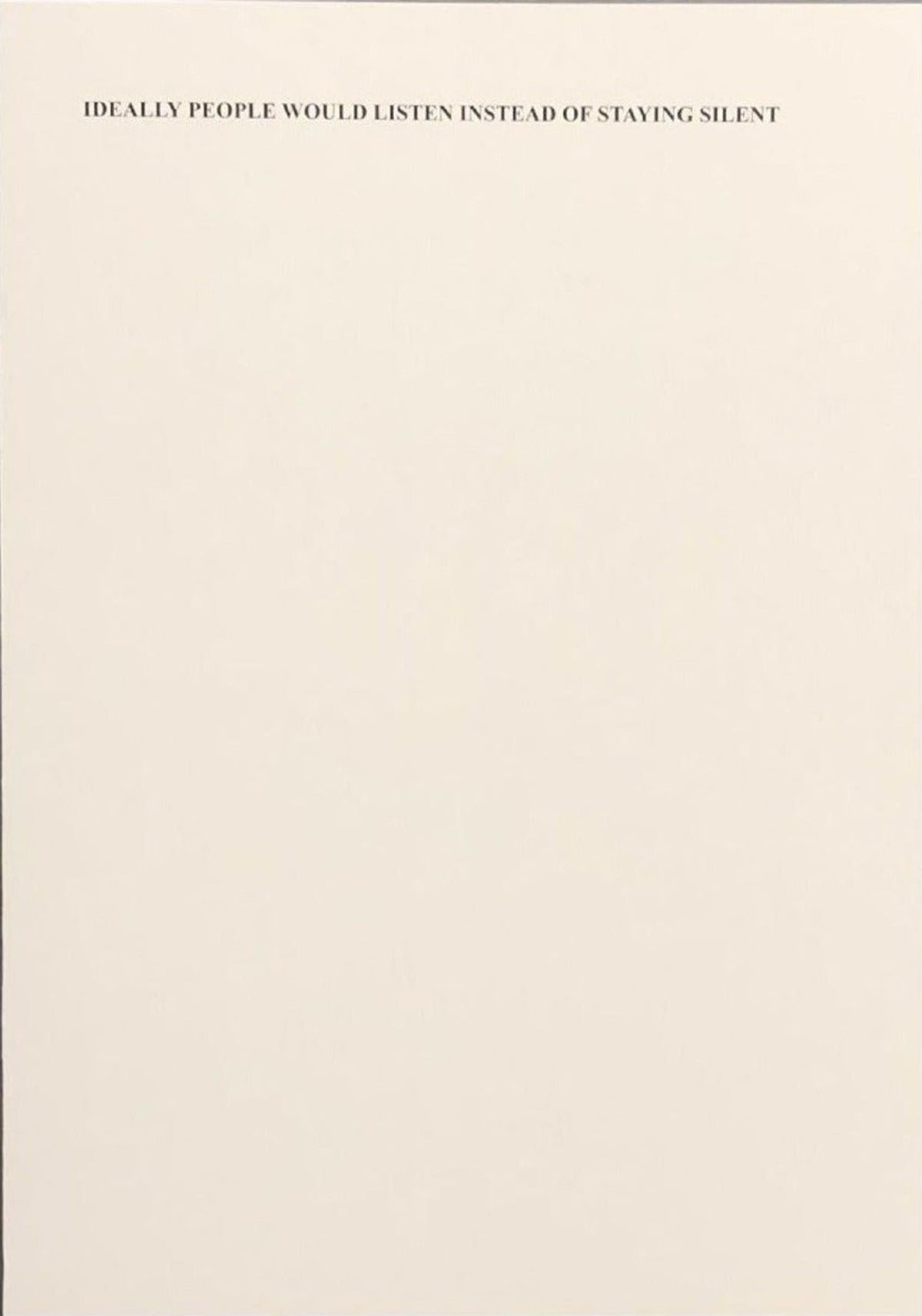 Bureau for Listening — Ideally People Would Listen Instead of Staying Silent, front cover
