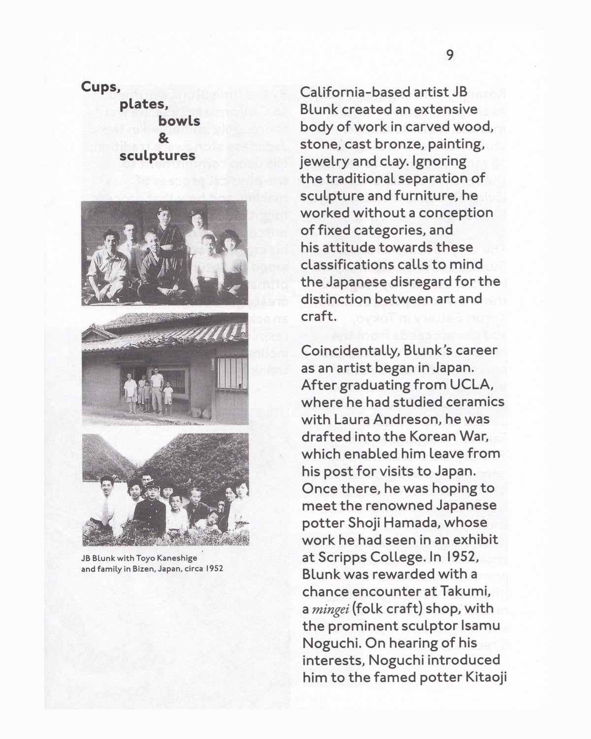 JB Blunk Cups, Plates, Bowls & Sculptures: Ceramics 1950–1999, inside pages 2