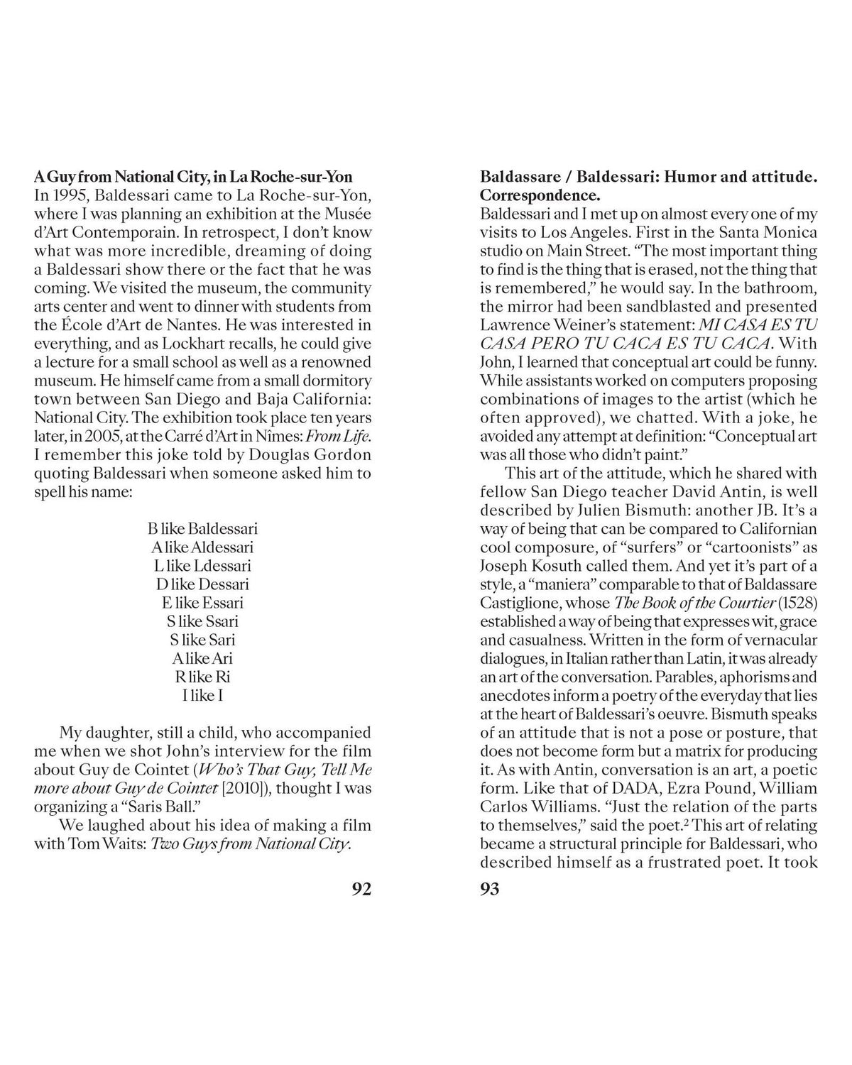 John Baldessari — Transatlantique, inside pages 6