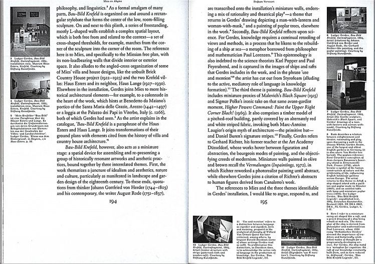 Simone Books Trading between Architecture and Art book pages featuring scholarly text and black and white illustrations