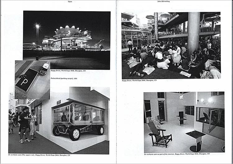 Simone Books Trading between Architecture and Art book spread showing black and white photos of architectural projects