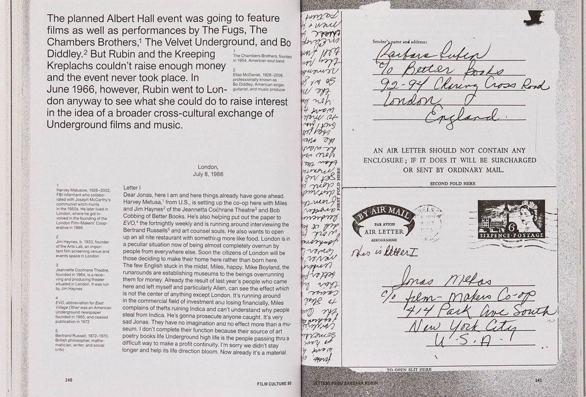 Film Culture, Issue 80: The Legend of Barbara Rubin, inside pages 8