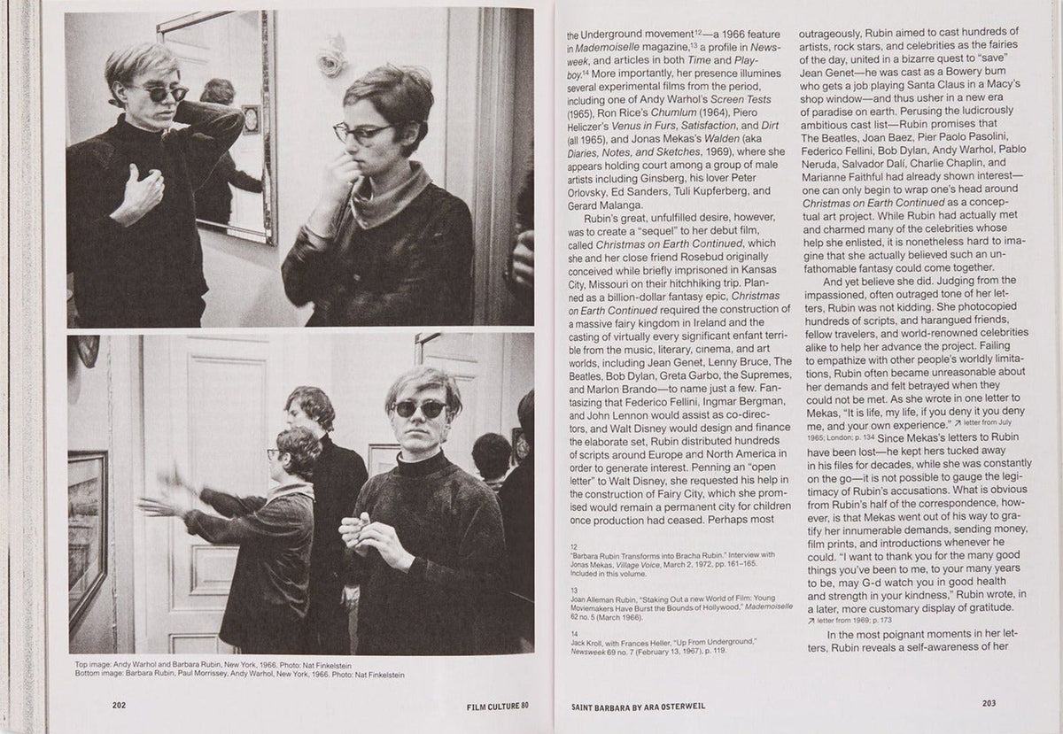 Film Culture, Issue 80: The Legend of Barbara Rubin, inside pages 11