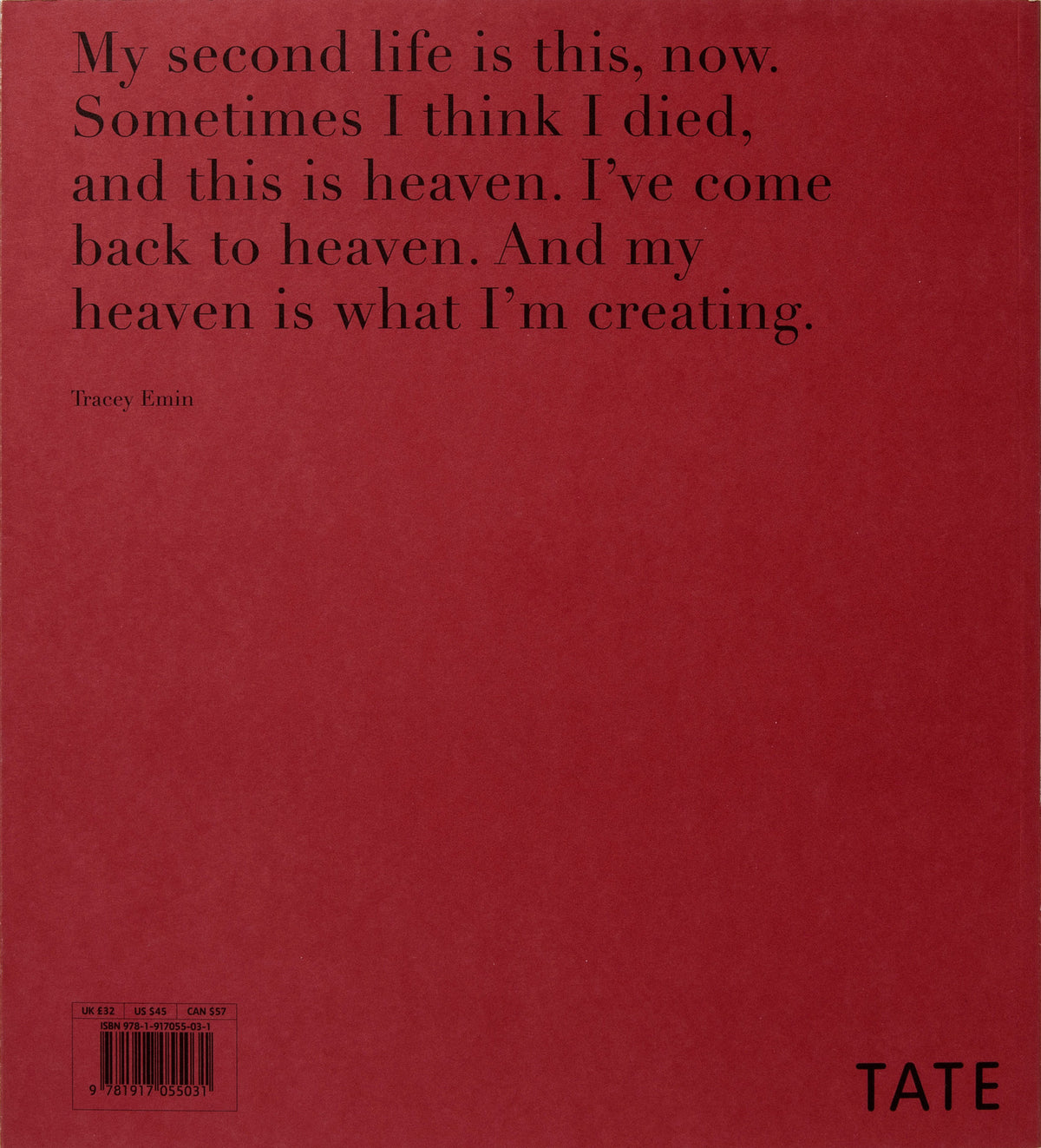 Tracey Emin — A Second Life, back cover