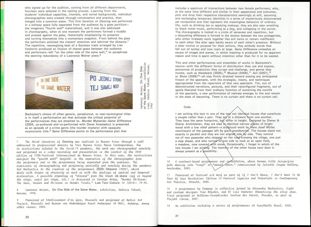 Alexandra Bachzetsis — Show Time Book / Book Time Show, inside pages 2