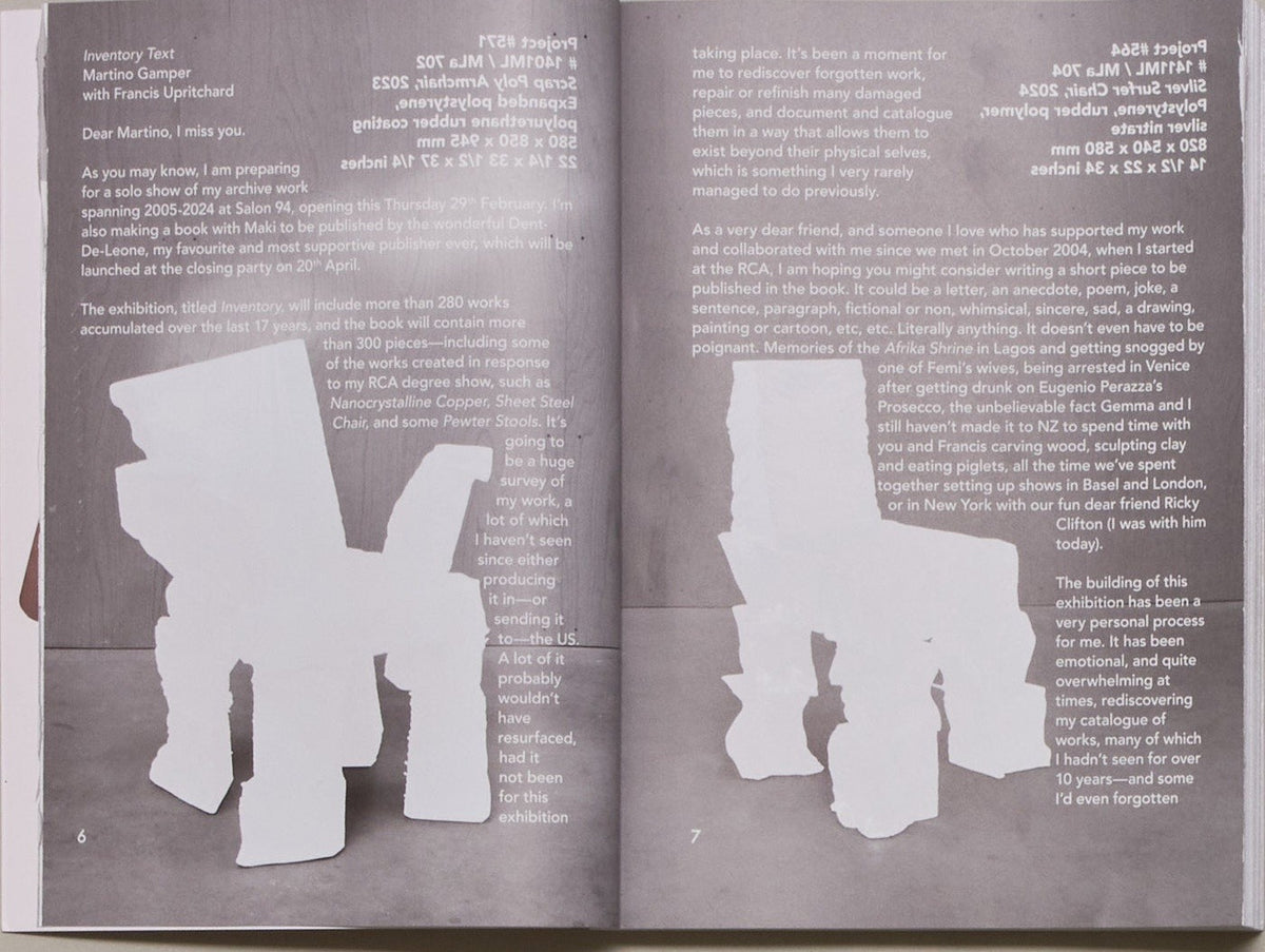 Max Lamb — Inventory Works, inside pages 1