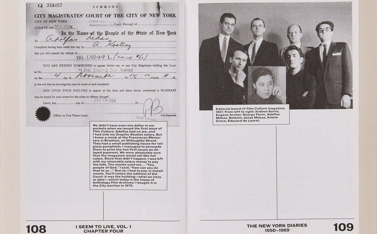Jonas Mekas, I Seem to Live: The New York Diaries (1950 to 1969), Volume 1, inside pages 4