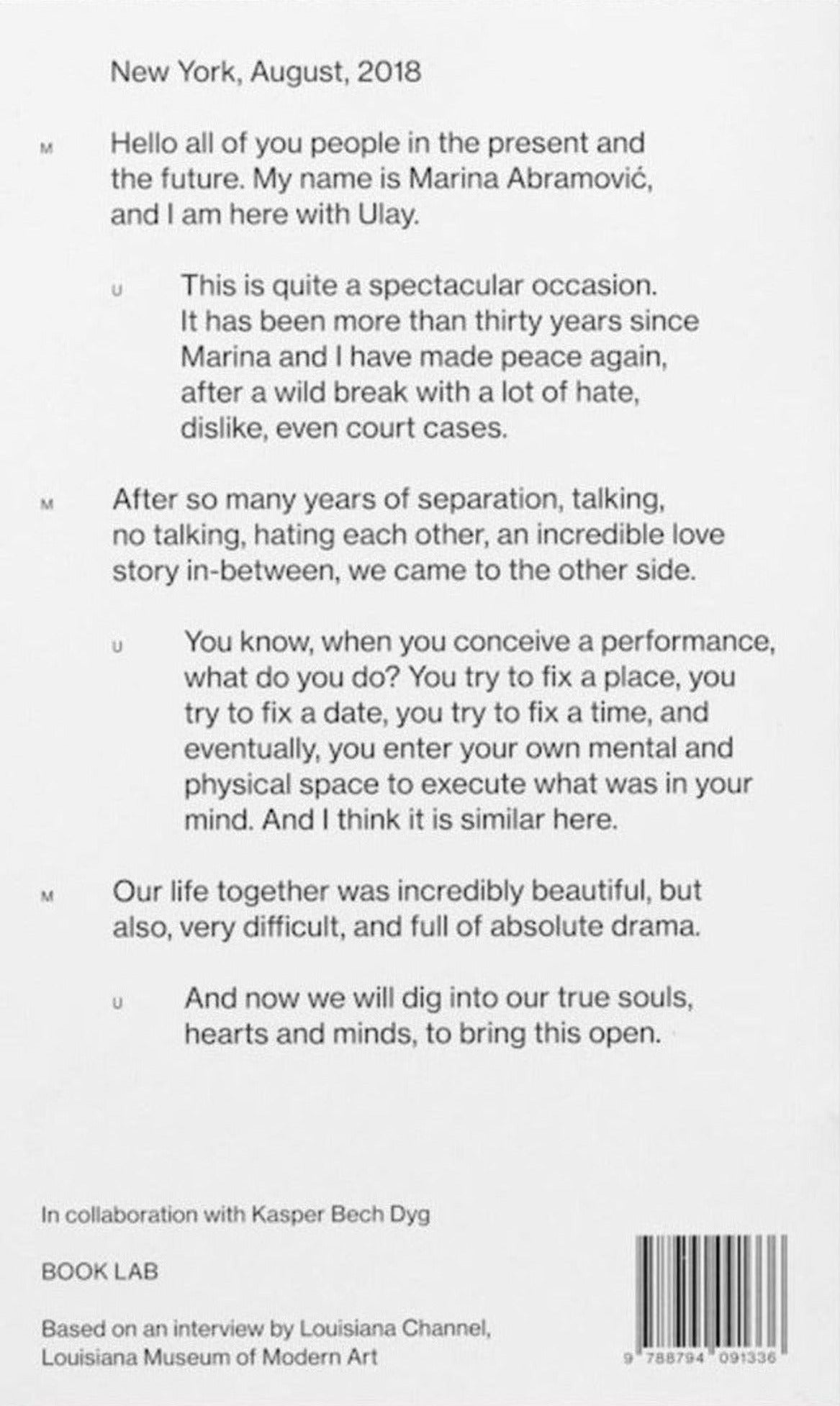 Marina Abramović & Ulay, No Predicted End, inside pages 11