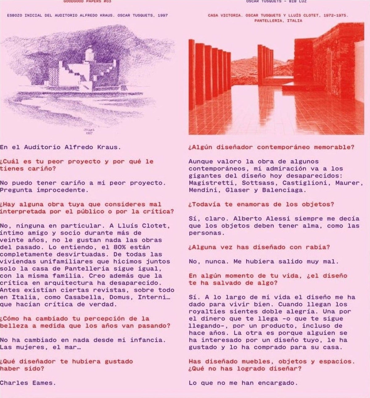 GoodGoodsPaper, Issue 3, Oscar Tusquets, inside pages 3