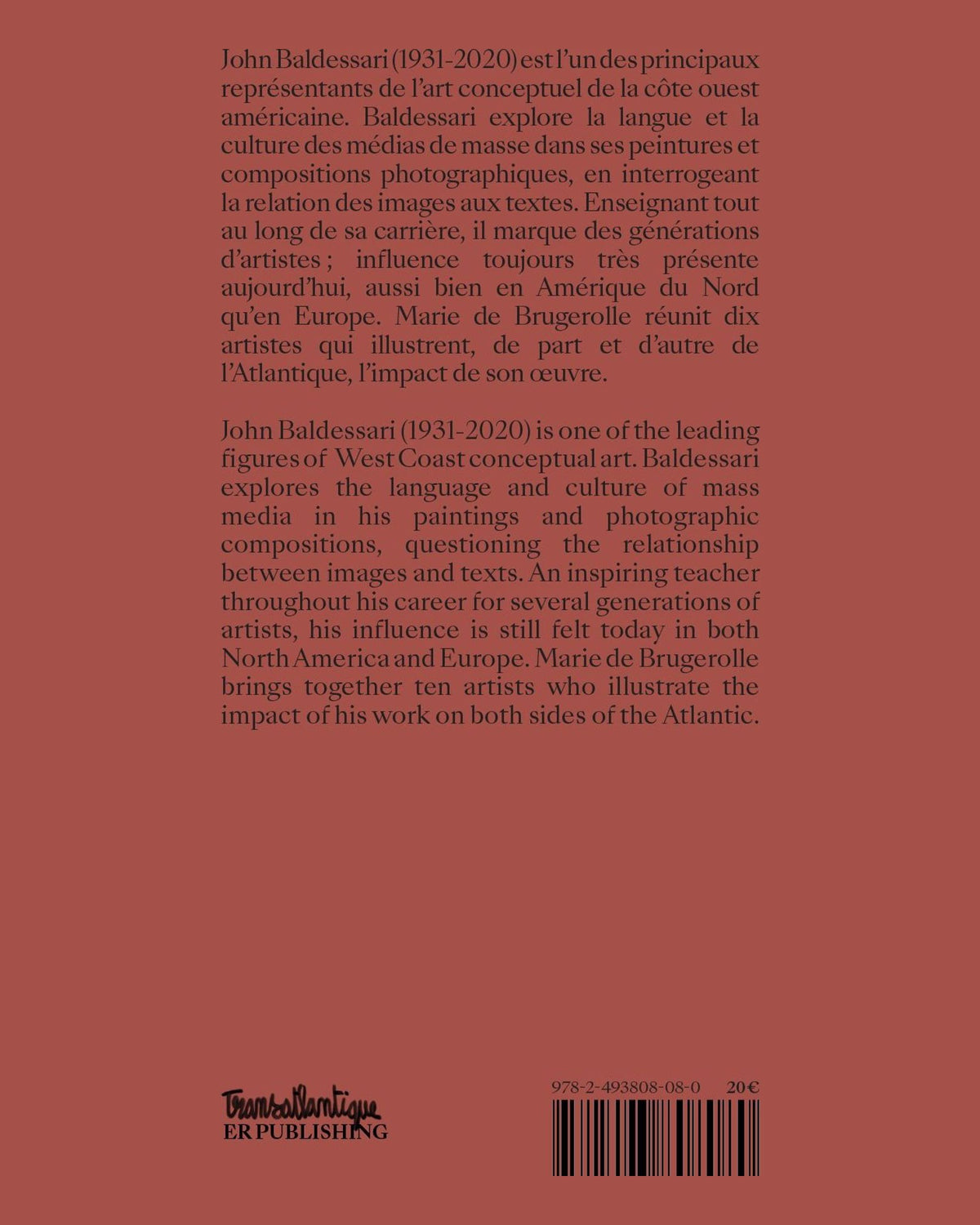 John Baldessari — Transatlantique, back cover