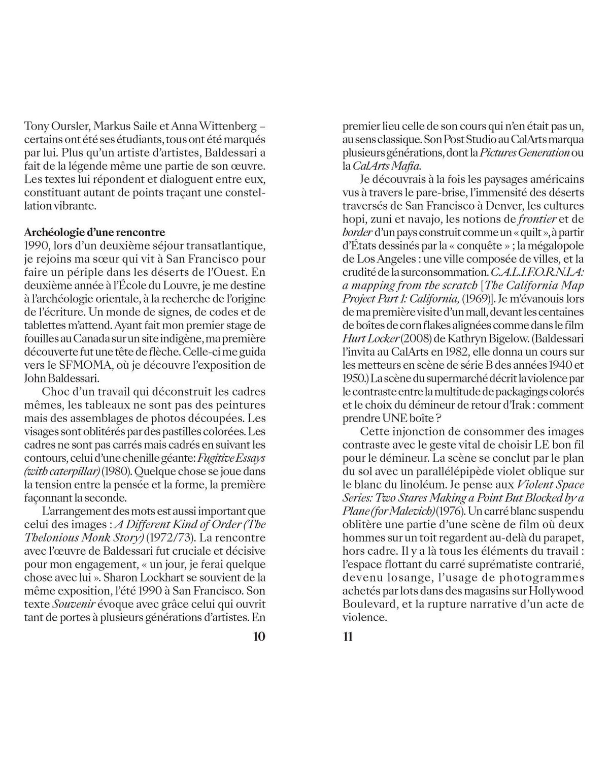 John Baldessari — Transatlantique, inside pages 1