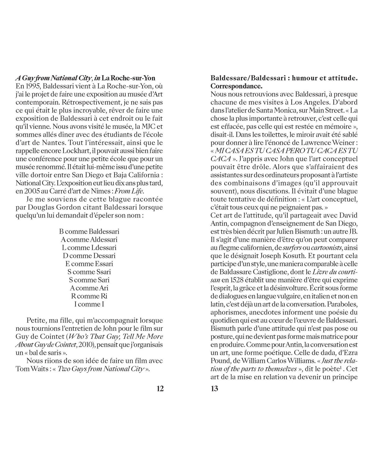 John Baldessari — Transatlantique, inside pages 2