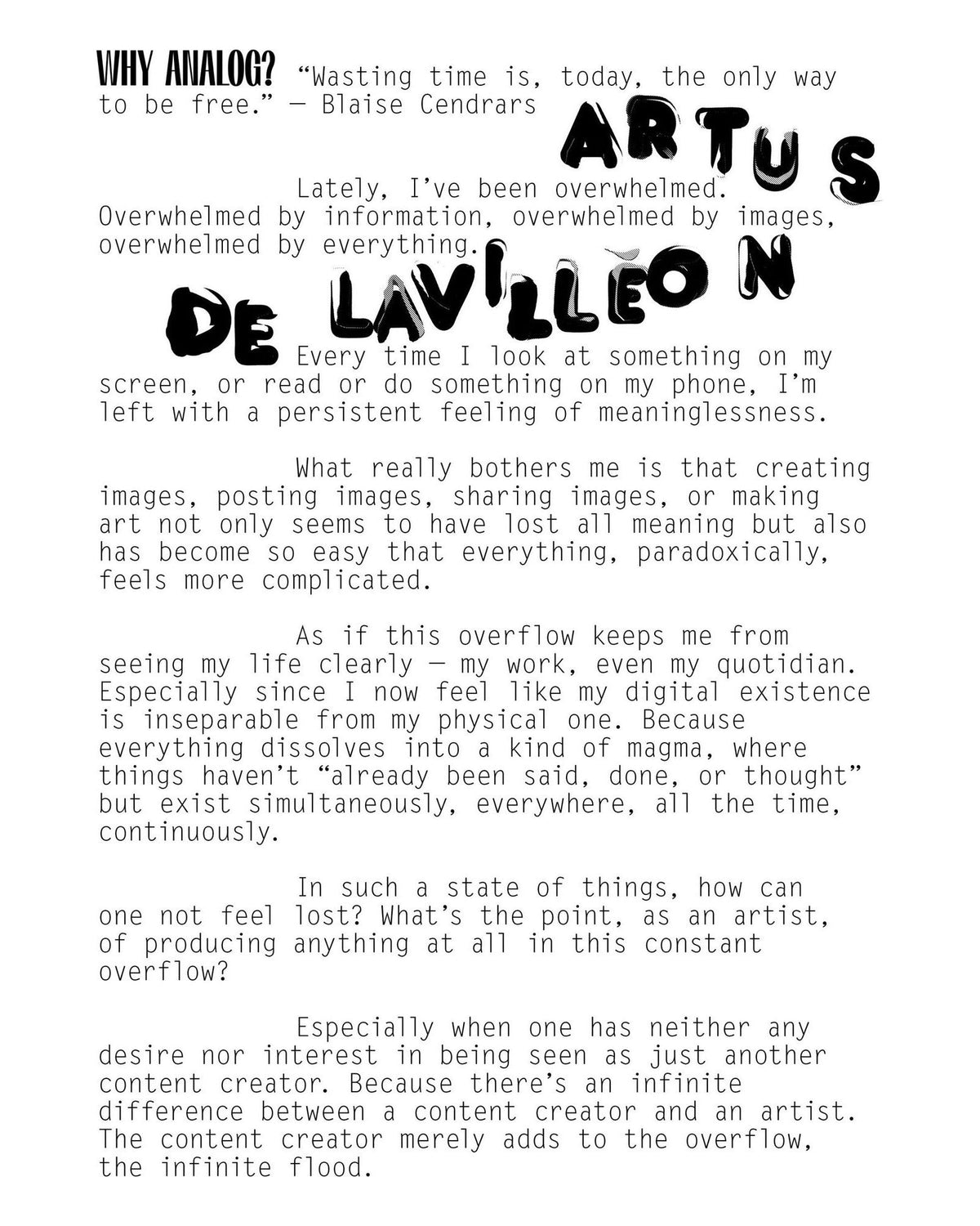 Purple — Issue 44: The Analog Issue, inside pages 8