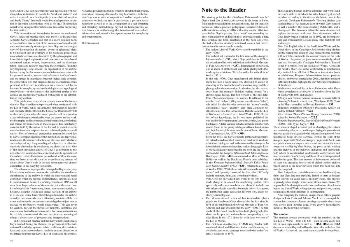 Jef Geys — Catalogue Raisonnable, inside pages 4