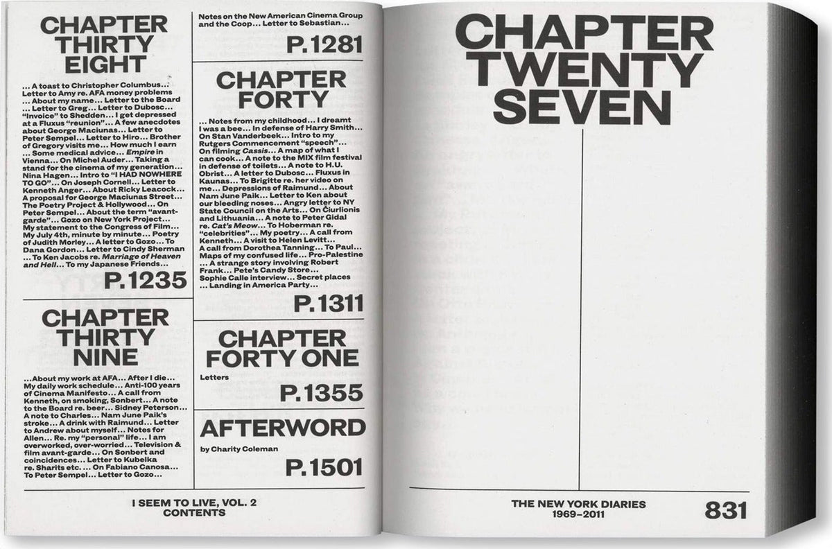 Jonas Mekas — I Seem to Live: The New York Diaries 1969–2011, Volume 2, inside pages 1