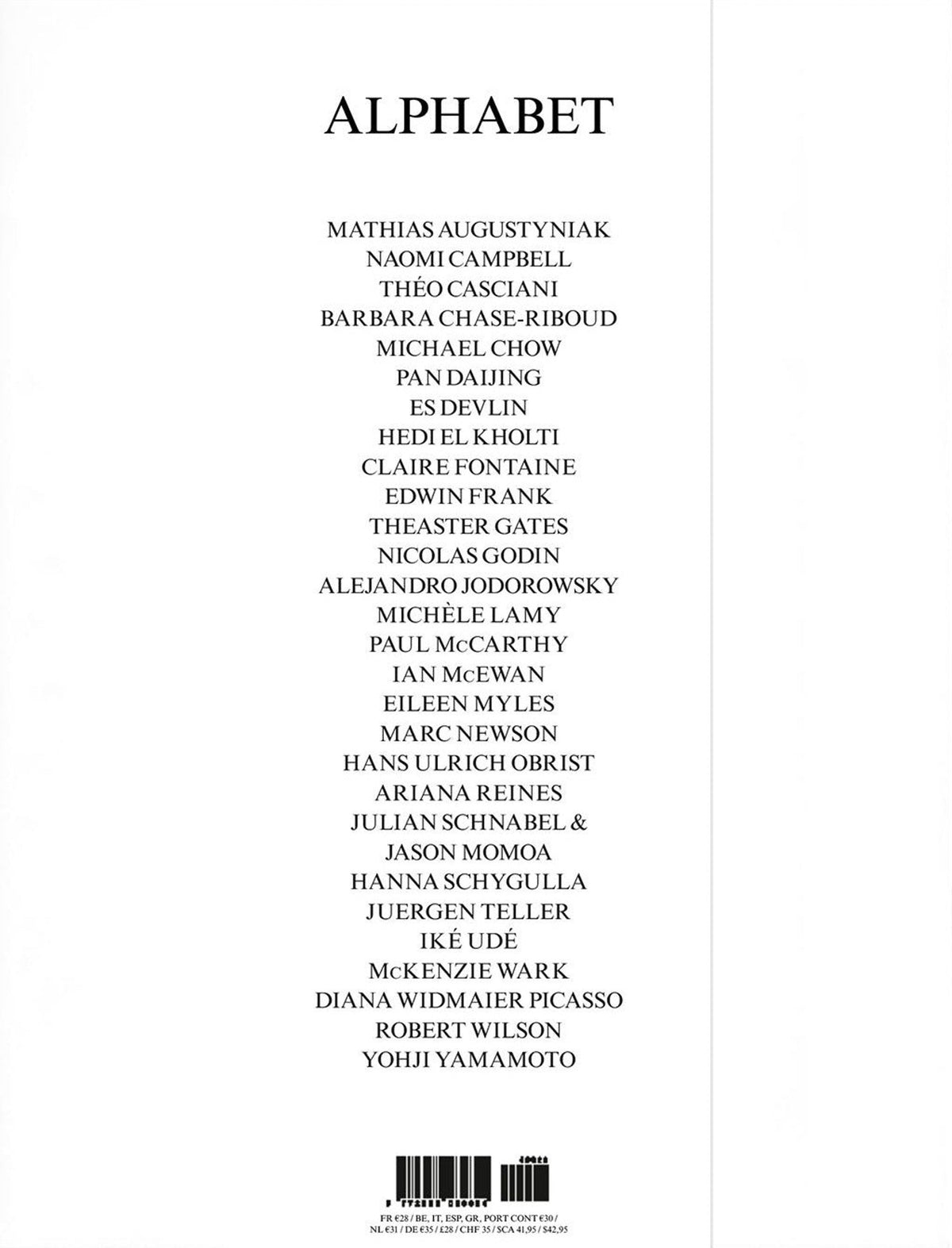 Alphabet — Issue 1, back cover