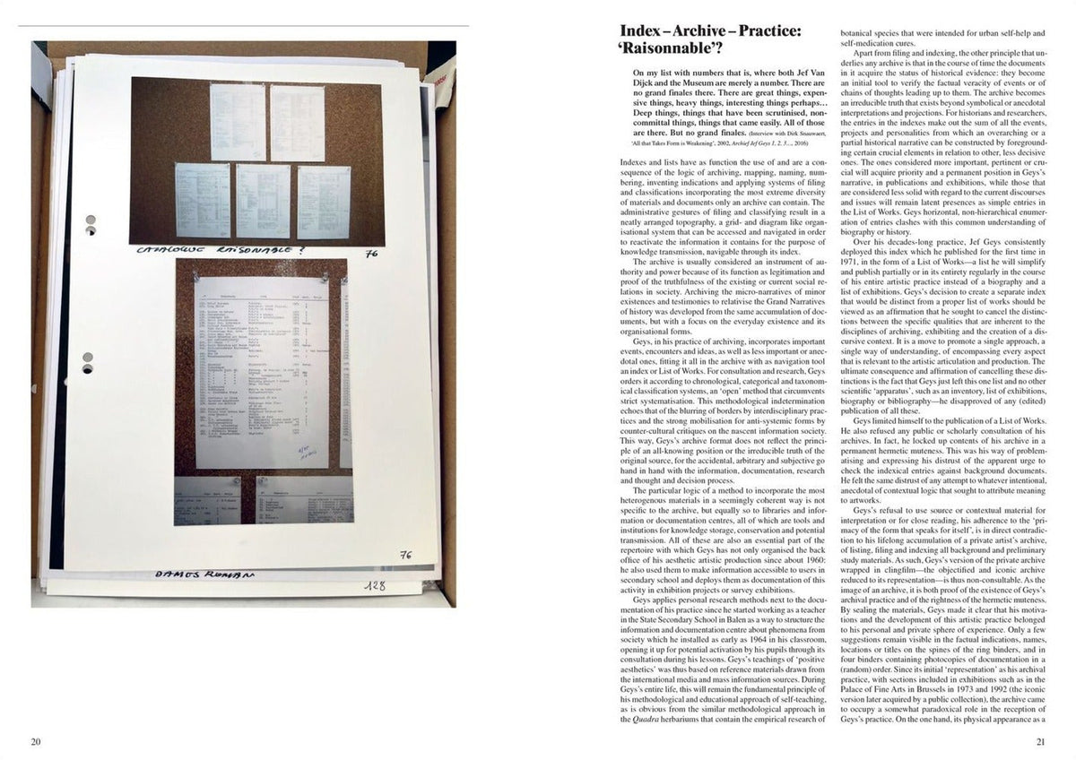 Jef Geys — Catalogue Raisonnable, inside pages 2