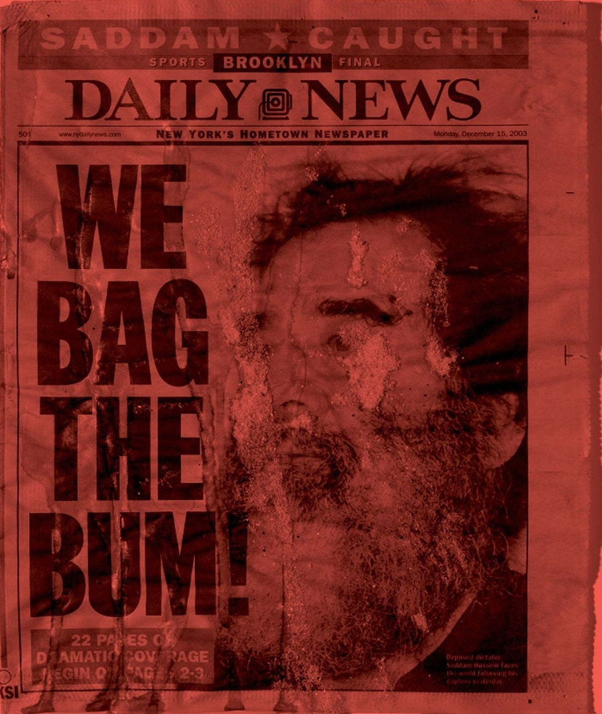 Simone Books Dash Snow Selected Works zine featuring a red-toned collage of a newspaper front page