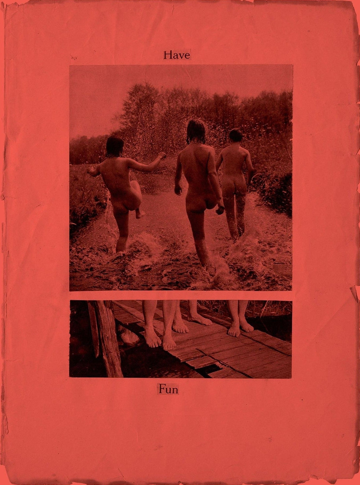 Simone Books Dash Snow zine cover featuring black and white photography on red paper with Have Fun text