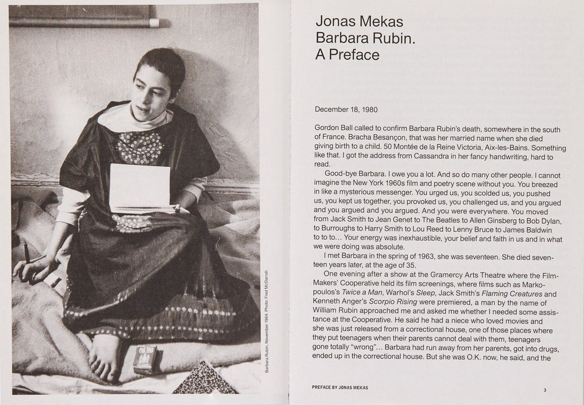 Film Culture, Issue 80: The Legend of Barbara Rubin, inside pages 2