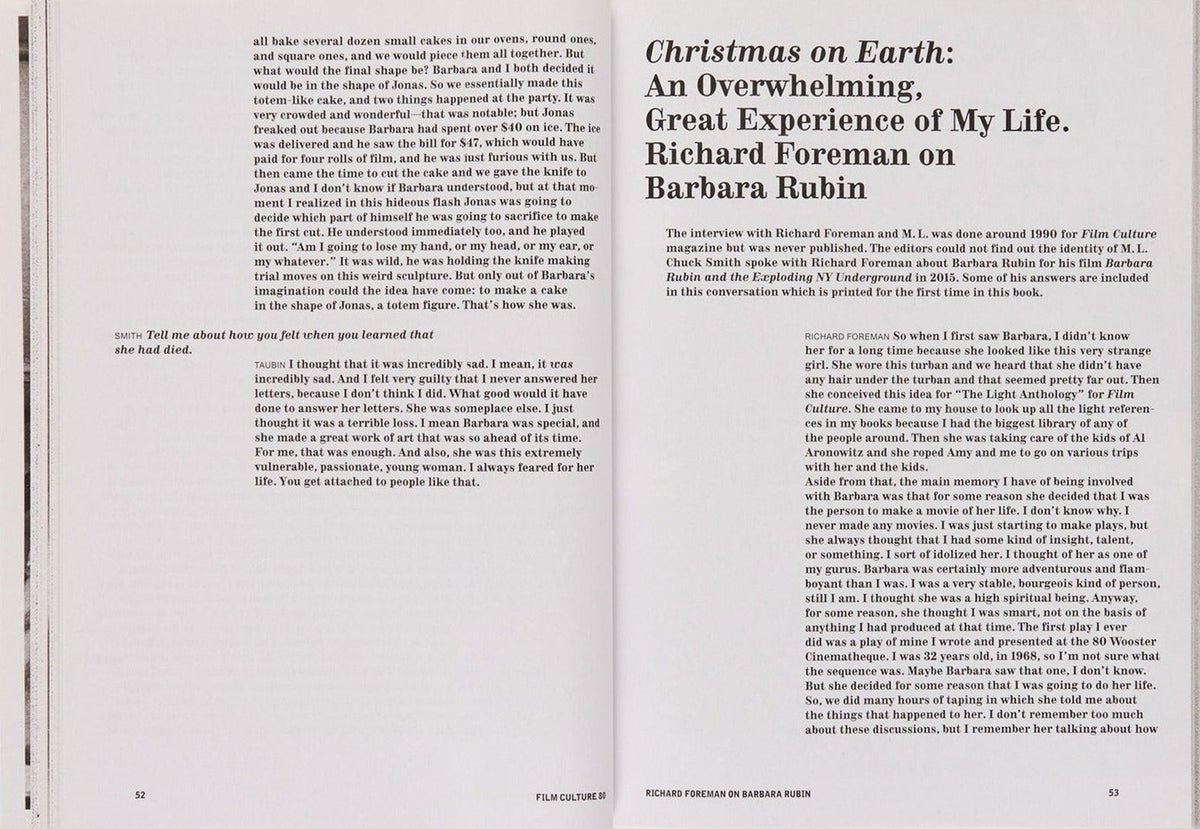 Film Culture, Issue 80: The Legend of Barbara Rubin, inside pages 5