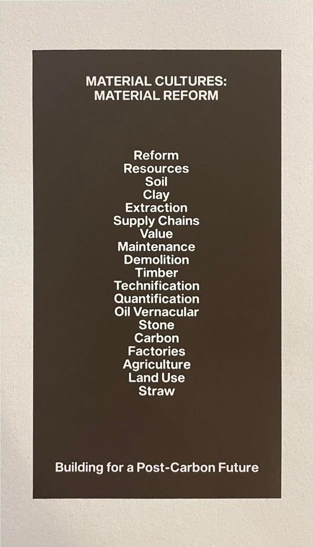 Material Cultures — Material Reform