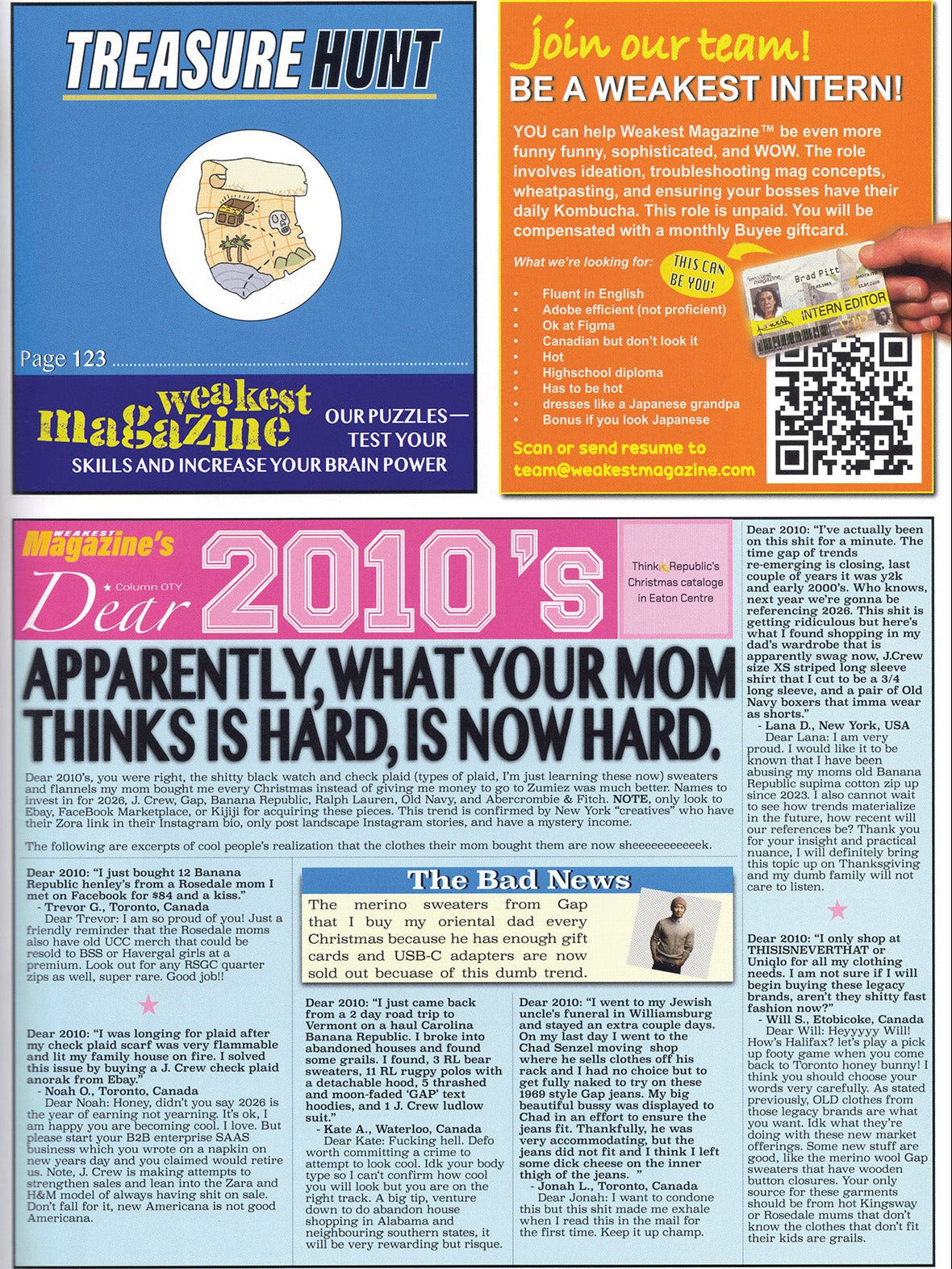 Weakest Magazine — Issue 2, inside pages 2