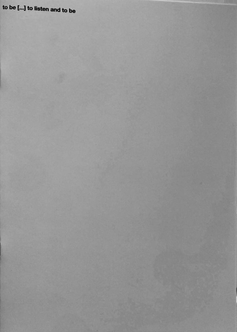 Bureau for Listening — to be […] to listen and to be