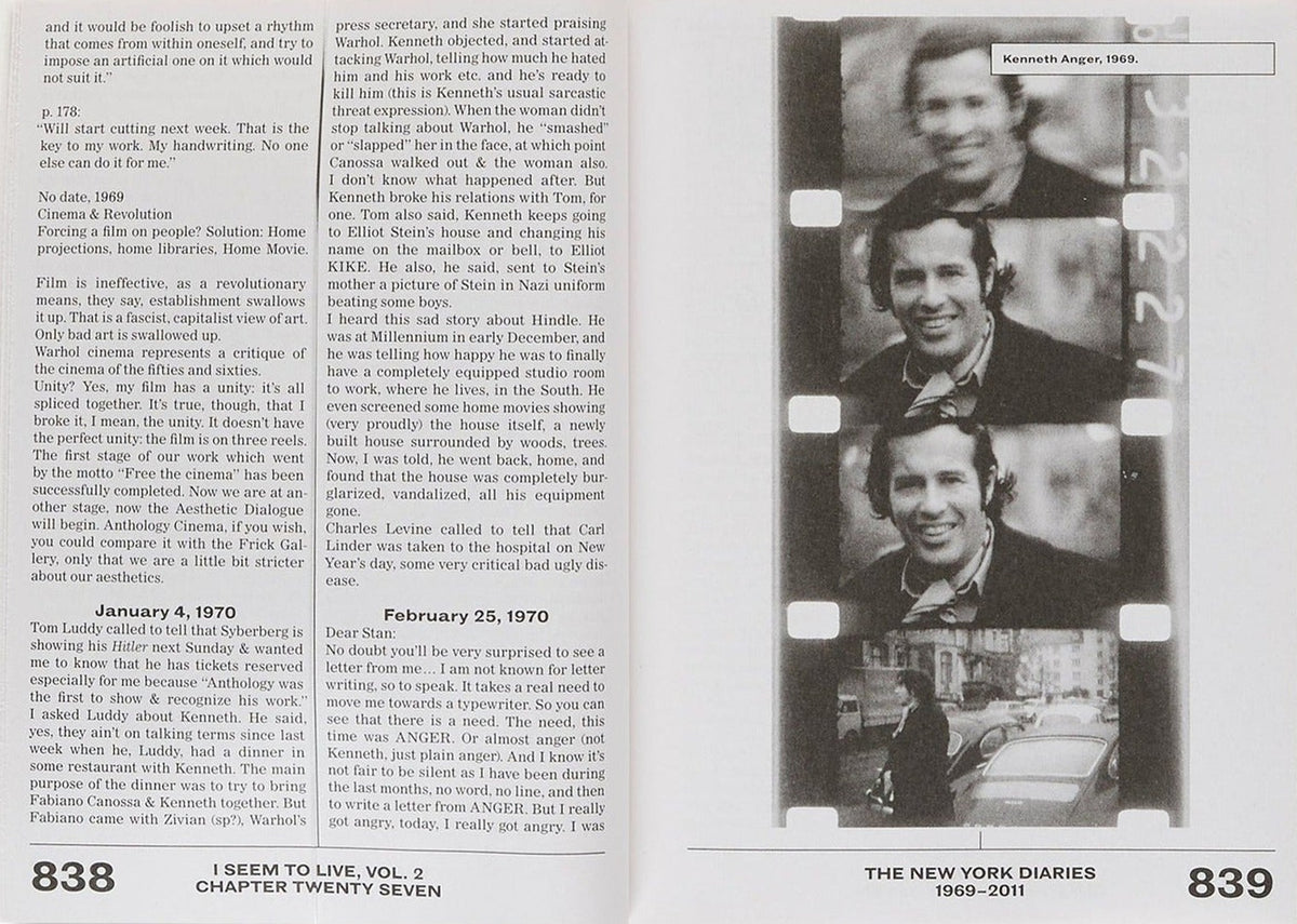 Jonas Mekas, I Seem to Live: The New York Diaries 1969 to 2011, Volume 2, inside pages 3