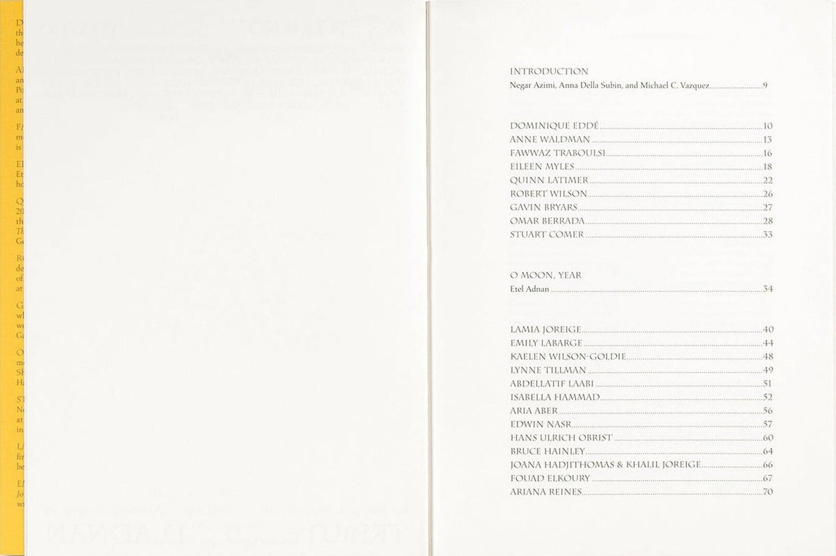 My Center is Not in the Solar System: Tributes to Etel Adnan, inside pages 3