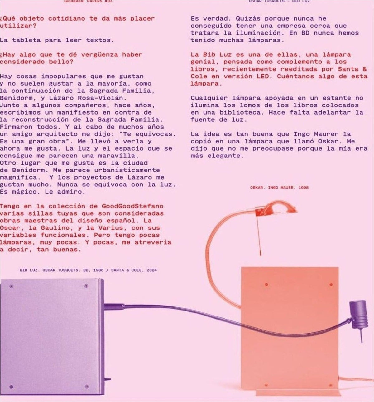 GoodGoodsPaper, Issue 3, Oscar Tusquets, inside pages 4