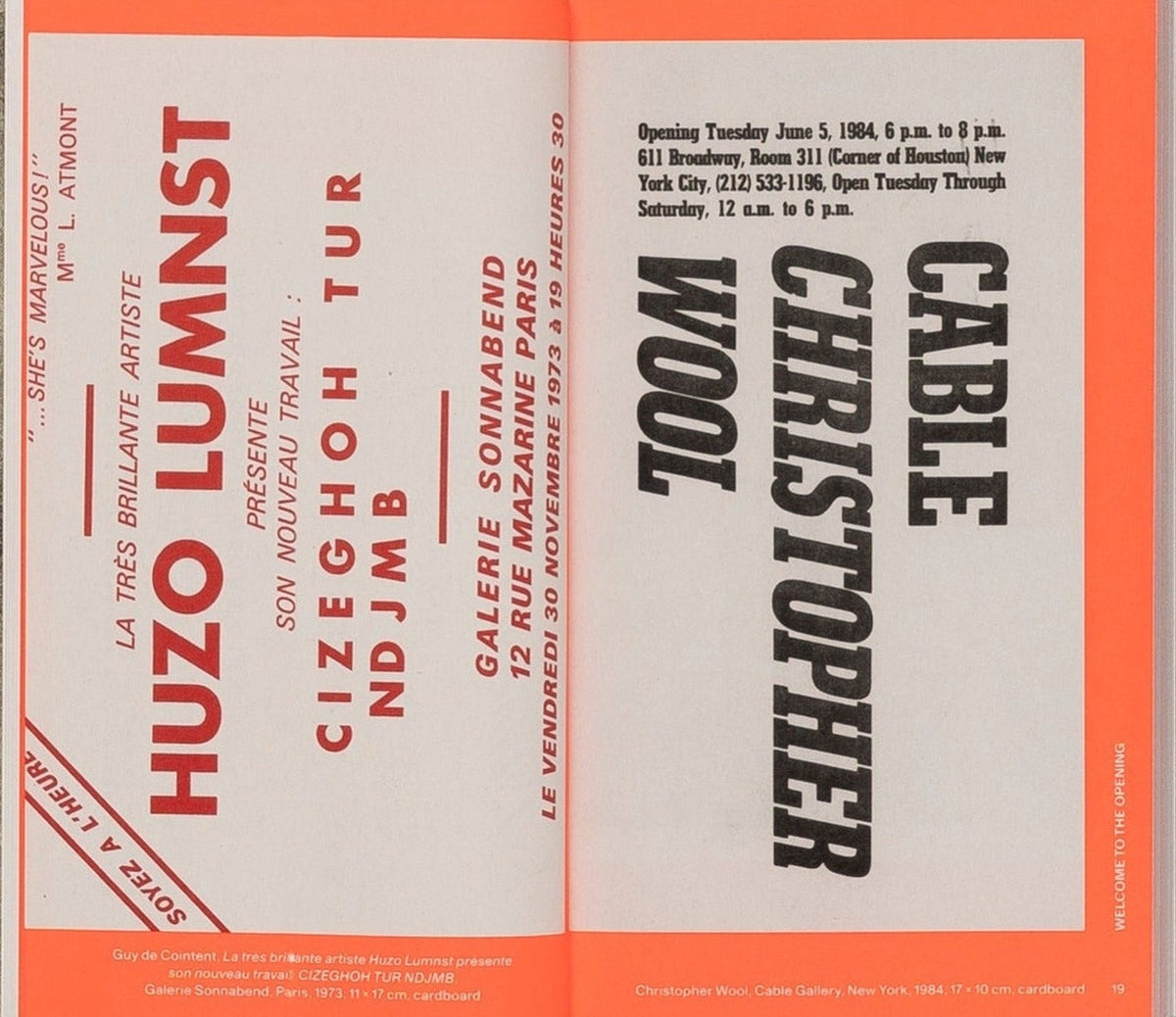 A Work Will Be Shown: Artist's Invitations and Announcements 1960 to 2020, inside pages 3